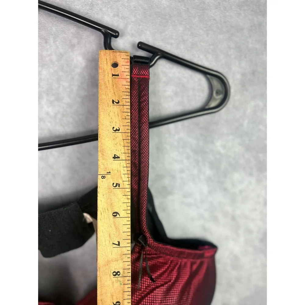 Cacique 40C Red Black‎ Satin Mesh Balconette Bra Underwire Padded